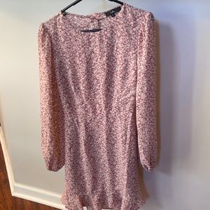 LULUS NEW WITH TAGS Blooming Darlin' Mauve Floral Print Ruffled Mini Dress